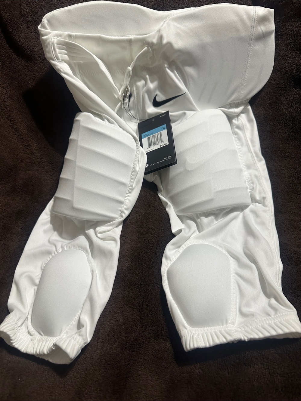 Nike White Kids Padded Football Girdle Shorts